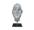 Carved Wood Head on Iron Stand 26605