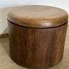 Lucca Studio Douglas Oak and Leather Top Ottoman/Stool 74298