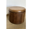 Lucca Studio Douglas Oak and Leather Top Ottoman/Stool 74298