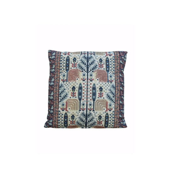 Antique Printed Linen Textile Pillow 60239