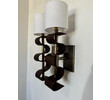 Pair of Lucca Studio Currier Sconces in Bronze and Leather 74876