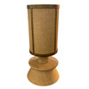 Limited Edition Bronze Lamp with Custom Burlap Shade and Oak 78837