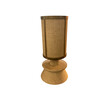 Limited Edition Bronze Lamp with Custom Burlap Shade and Oak 78837