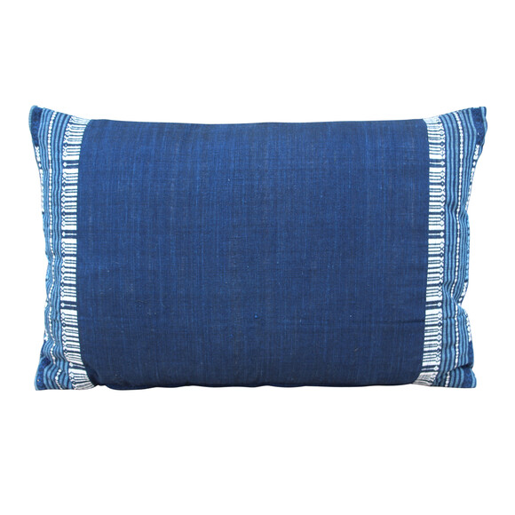 Vintage Indigo and Embroidery Pillow 20694