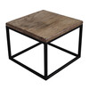 Limited Edition Walnut and Iron Cube Side Table 25810
