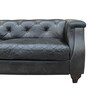 Vintage French Black Leather Sofa 26013