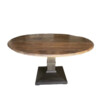 18th Century Walnut Oval Top Dining Table  With Ebonized Walnut Base 73785