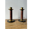 A Pair of 1930's Deco Brass and Bakelite Candlesticks 78990