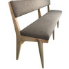 French Bleached Oak Upholstered Bench 21399