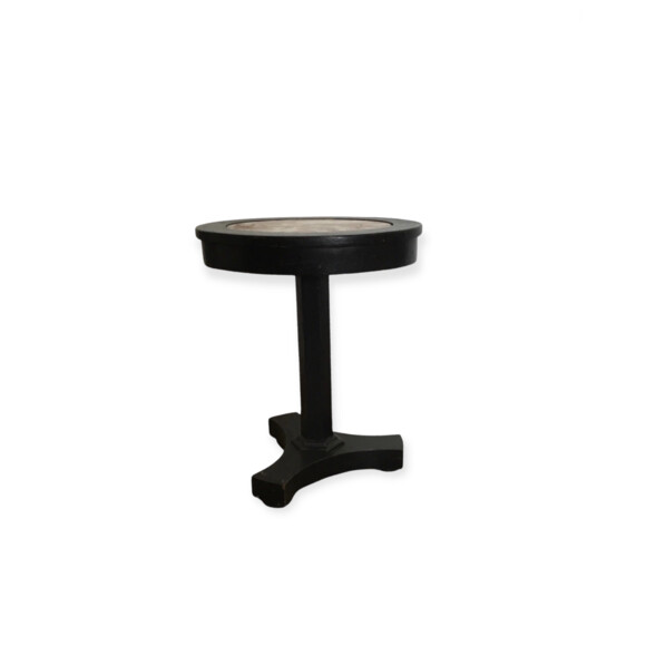 French Ebonized Side Table with Marble Insert 59254