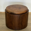 Lucca Studio Douglas Oak and Leather Top Ottoman/Stool 74805