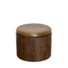 Lucca Studio Douglas Oak and Leather Top Ottoman/Stool 74298