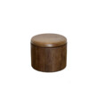 Lucca Studio Douglas Oak and Leather Top Ottoman/Stool 74298