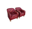 Pair of Mid Century French Red Leather Club Chairs 26920