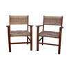 Pair French Rope Arm Chairs 22447