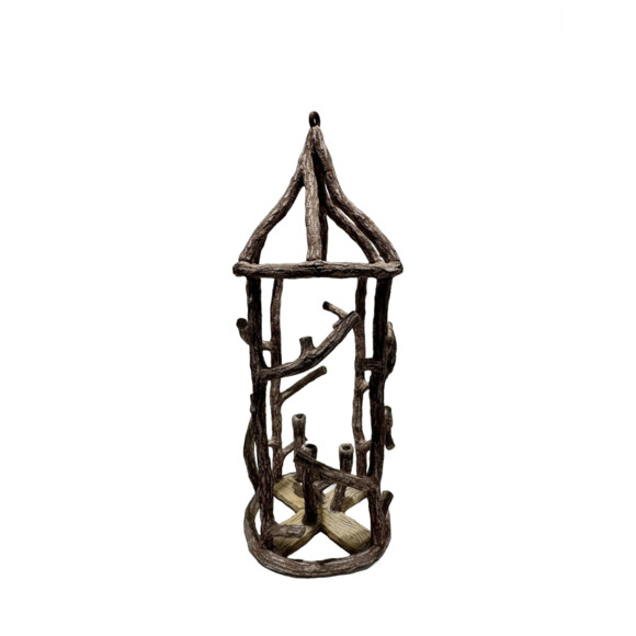 Highly Decorative French Faux Bois Hanging Lantern 74394