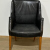 Pristine Danish 1940's Black Leather Chair 74140