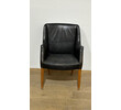 Pristine Danish 1940's Black Leather Chair 74140