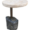Limited Edition Stone and Oak Side Table 33190