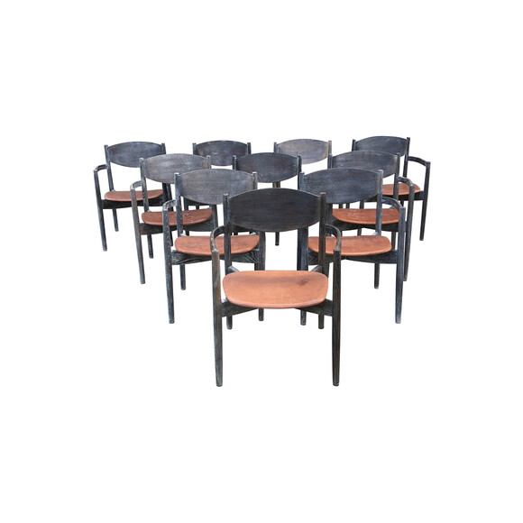 Set of (10) Danish Mid Century Dining Chairs 33886