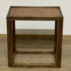 Lucca Studio Capro Walnut and Vintage Leather Top Side Table 69028