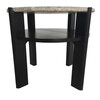 Lucca Limited Edition Table: Stone Top Ebonized Side Table 16524
