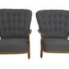 Pair Guillerme & Chambron Oak Arm Chairs 25496