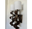 Pair of Lucca Studio Currier Sconces in Bronze and Leather 73616