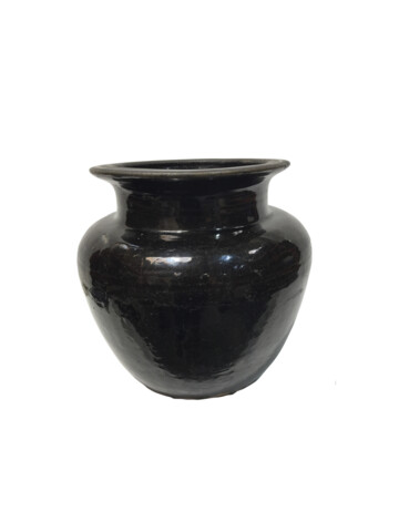 Large Black Glazed Ceramic Vessel from Central Asia 66374