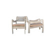 Pair of Lucca Studio Phoebe Oak Chairs with Leather Cushions 33668