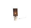 French Plaster Table Lamp with Woven Shade 17030