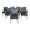 Set of (8) French Leather Dining Arm Chairs 25486