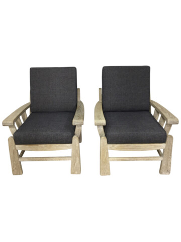 Pair of Maison Regain Oak Lounge Chairs 59261