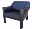 Large Cassina Black Leather Arm Chair 23145