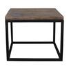 Limited Edition Walnut and Iron Cube Side Table 25809