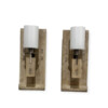 Pair of Solid Oak and Bronze Sconces 65167