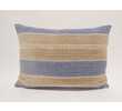 Vintage Central Asia Blue and Grey Stripe Pillow 59633