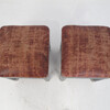Pair of French Ebonized Wood and Moleskin Stools 24658