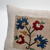 18th Century Turkish Embroidery Silk and Linen Textile Pillow 62736