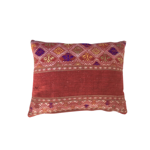 Vintage Turkish Embroidery Textile Pillow 19825