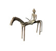 Vintage African Bronze Sculpture of Rider on Horse 76339