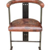Limited Edition Iron Industrial and Leather Chair 26472