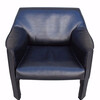 Large Cassina Black Leather Arm Chair 23145