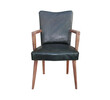 Set of (8) French Leather Dining Arm Chairs 25486