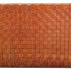 Stitched Woven Saddle Leather Ottoman 25219