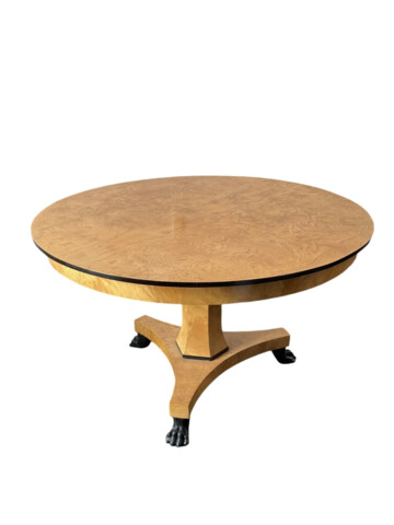 Swedish Biedermier Birch Burl Wood Table 74595