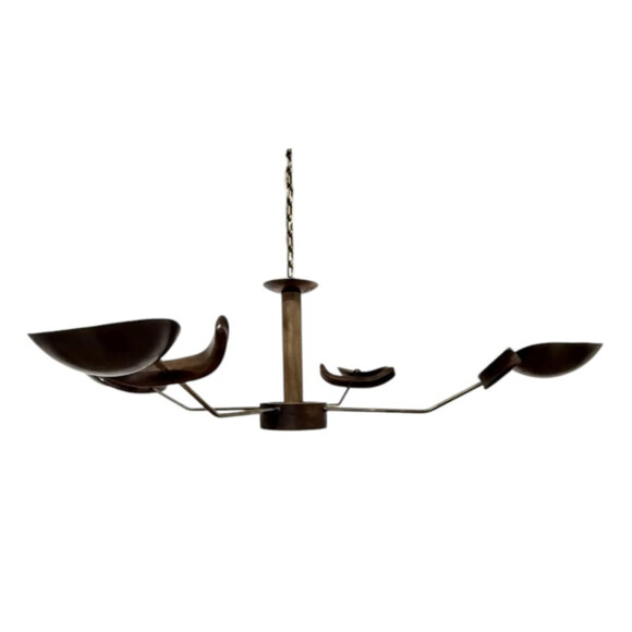 Limited Edition Wood and Bronze Chandelier 78531