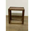 Lucca Studio Capro Walnut and Vintage Leather Top Side Table 74779