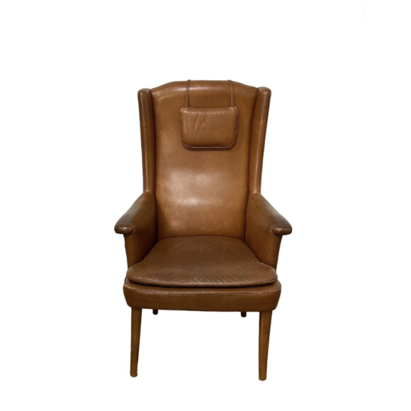 Single Danish Mid Century Leather Chair 74499