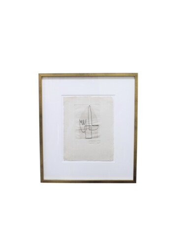 Mid Century Limited Edition French Pencil Drawing, Framed 63632